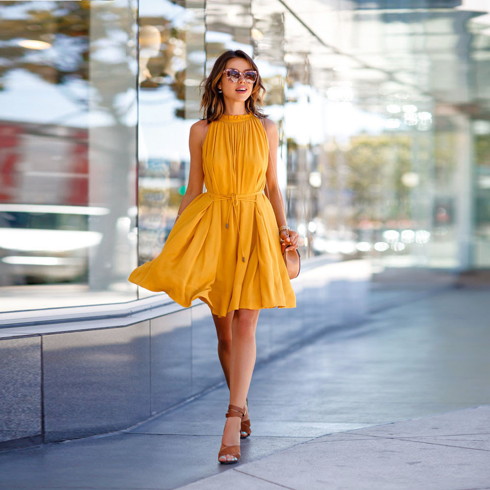 Модное Желтое Платье 2021