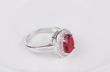 New Arrival White Gold Plated Elegant Ruby Ring For Women With Top Quality CZ Diamond Bridal