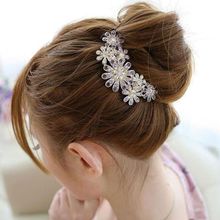 South Korea crystal ornaments luxury plate inserted hair comb fashion crystal flower hair fork hairpins headdress jewelry
