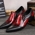Christia Bella High Quality Fashion Red Genuine Leather Men Dress Shoes Pointed Toe Business Men Oxfords