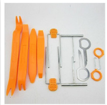 1 Set 12Pcs Plastic Car Radio Door Clip Panel Trim Dash Audio Removal Pry Tool Repairing