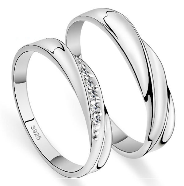 60 off Crystal Couple Rings Women Men Wedding Jewerly 925 Silver Bijoux Femme CZ Diamond Ring