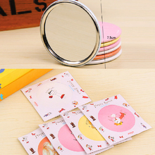 Fashion 2016 Cute Cartoon Small Circular Makeup Mirror Girl Portable Pocket Cosmetic Mirrors 1 PC Hand Mirror 2HT7