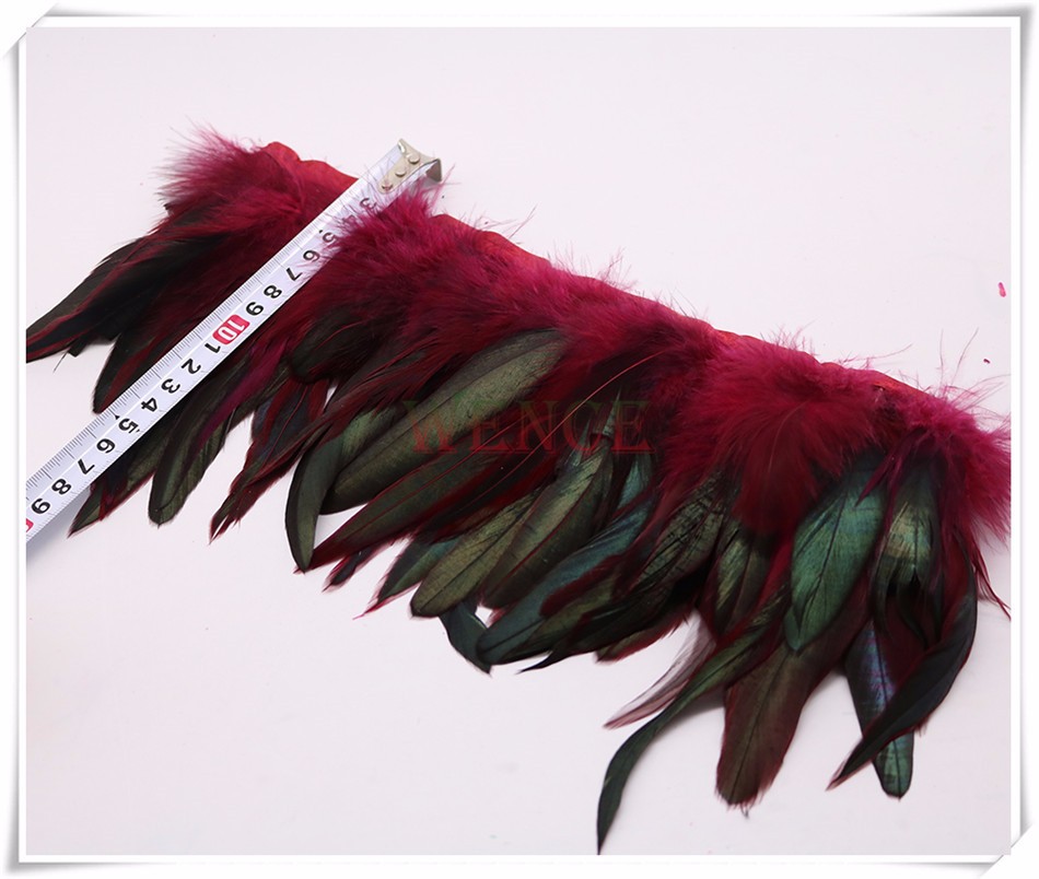 950.800 rooster feather trim burgundy 4