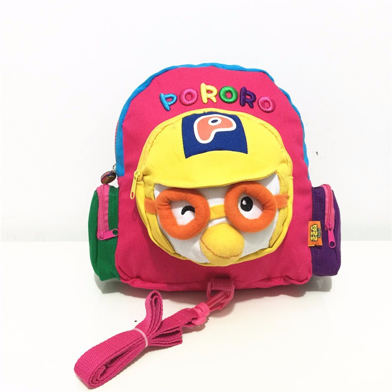 Pororo School Bags Cartoon Pororo Little Penguin Bag Plush Backpack Anti Lost Bags Children School Bags Backpack Free Shipping (2)