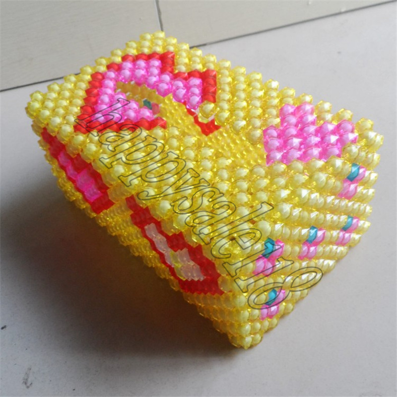 Acrylic Bead Grape Tissue Box Holder Napkin Box Car Home Bathroom Decor Beaded weaving