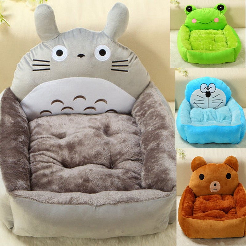 2014 cute cartoon cat litter pet dog house pet dog mattress blue yellow-green powder Free Shipping