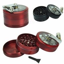 C73 Free Shipping Zinc Alloy Hand Crank Herb Spice Crusher Muller Mill Tobacco Grinder 2.2″ 3 Part