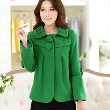 2016 new women’s fall and winter clothes Korean Slim doll collar wool coat woolen jacket a short paragraph