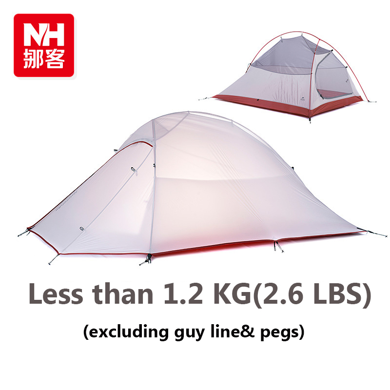 New Fashion 2 Person Tent 20D Silicone Fabric Tent Double-layer Camping Tent Lightweight Only 1.24kg NH15T002-T20D
