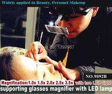 No. 9892B gafas diadema intercambiables lupa con luces LED