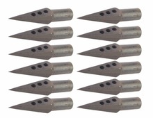 New 12pcs lot Medieval Metal Broadheads Arrow Heads Tips 125 Grain Fletching Archery For Wooden Arrows