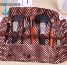 Vintage pencil rolls Elegant Style makeup women girls Canvas pen make up bag for students kids