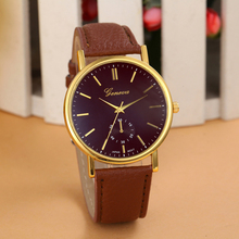 Essential 7 Color New Unisex Leather Band Analog Quartz WristWatch Jewelry Women Dress Watches