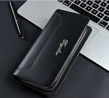 High Grade Genuine Leather Men s Clutch bag Large Capacity Business Men Handbags Double Zipper With