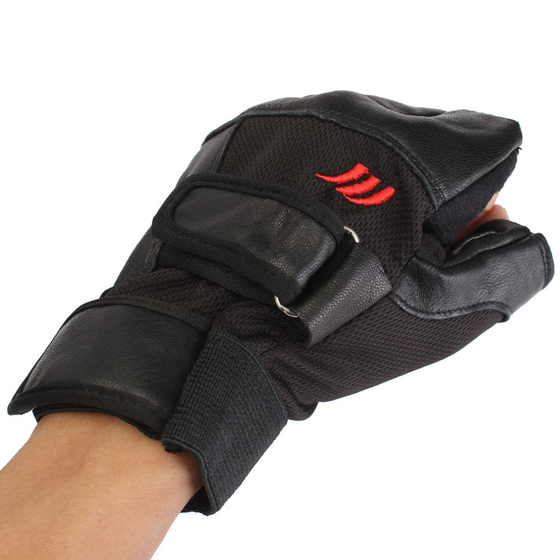 Men Weight lifting Gym Gloves Training Fitness Workout Sport Exercise Black