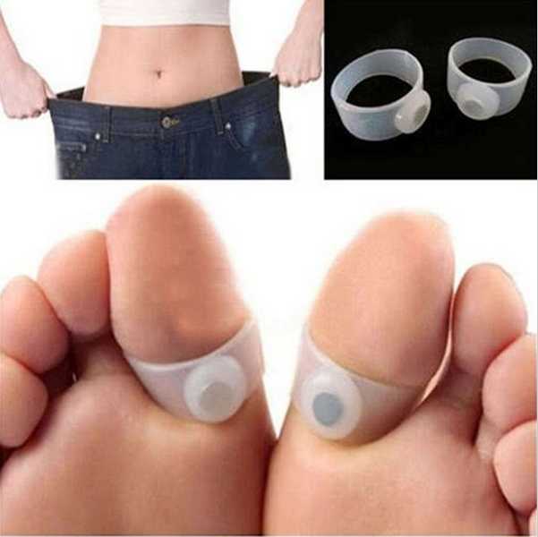 2015 2pcs Silicone Magnetic Massage Foot Toe Ring Keep Fit Slimming Lose Weight Free shipping