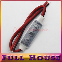 1pcs/lot 12V Mini 3 Keys Single Color LED Controller Brightness Dimmer for led 3528 5050 strip light Free shipping