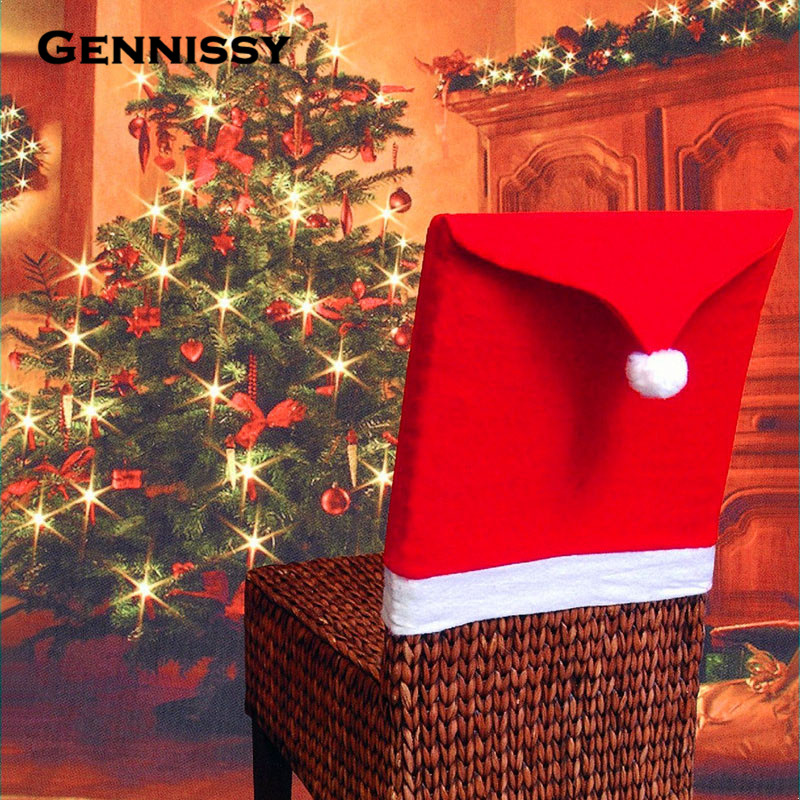 hot sale fashion santa clause red hat chair back cover hot sale fashion santa clause red hat chair back cover