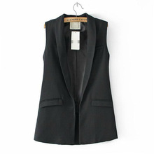 2015 New Fashion elegant OL white coat sleeveless jacket outwear tanks tops Summer blouses cardigan Slim