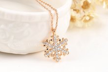 2015 New Summer style ROXI Jewelry Platinum rose gold Plated Statement Snowflake Necklace For Women Party
