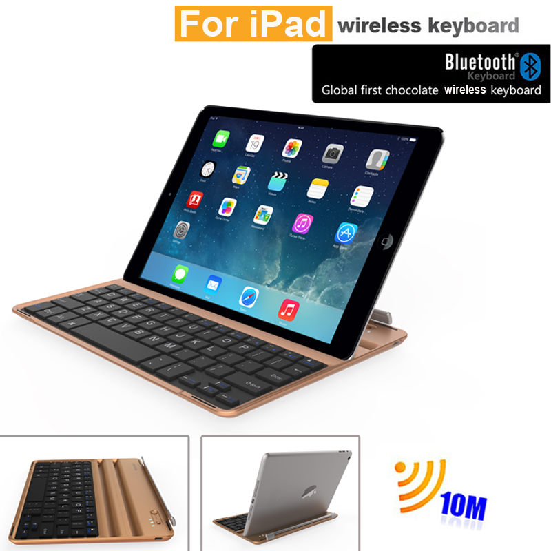 Ultra Slim Bluetooth Wireless Aluminum Keyboard Case Cover Holder Mount for iPad 2 ipad air