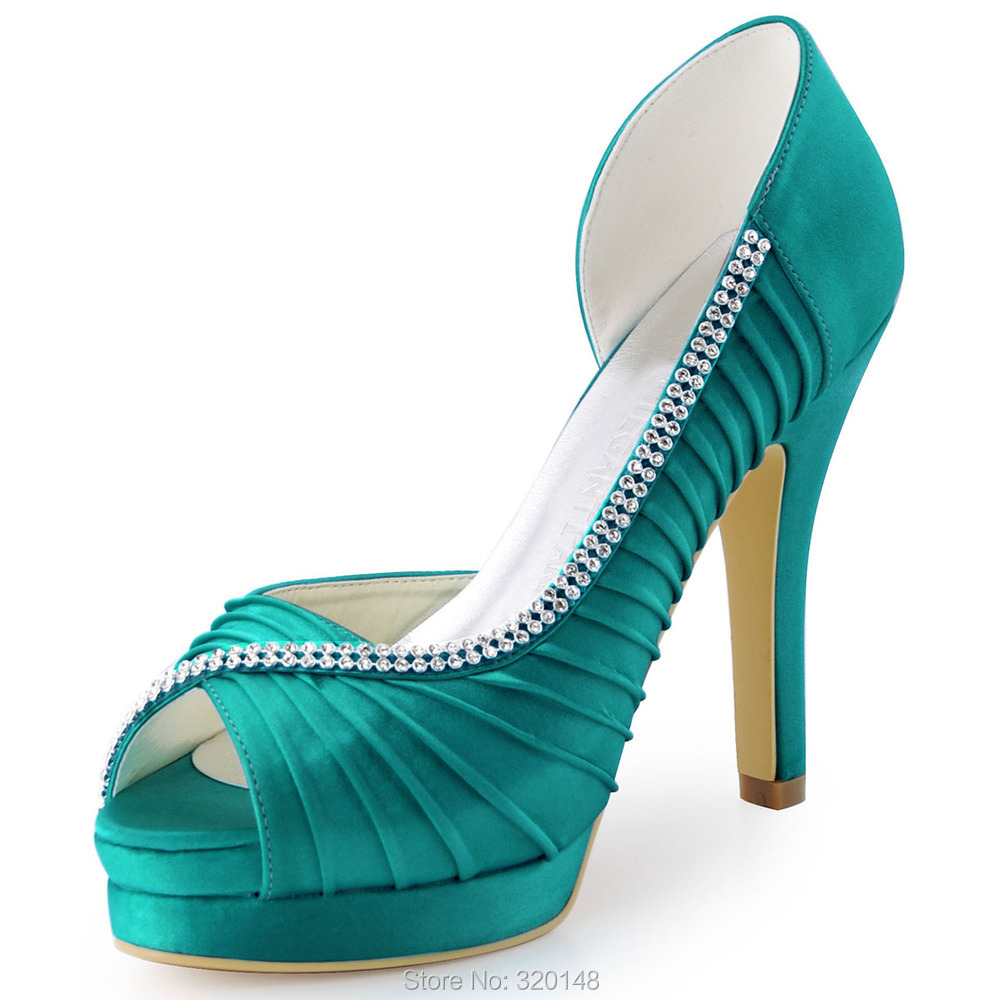 teal color heels