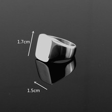 fine jewelry Men s High Polished Signet Solid Stainless Steel ring 316L Stainless Steel Biker Ring