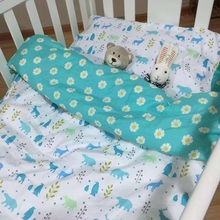 Nueva caliente cama cuna 100% cottotton de dibujos animados infantil 3 unids sistema del lecho del bebé almohada + hoja de cama + funda de edredón sin relleno