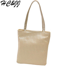 2016 European and American Style Simple Woven Pattern Bi-fold Leather Women Messenger Bag Shoulder Bag For Girls Feminina HC8414