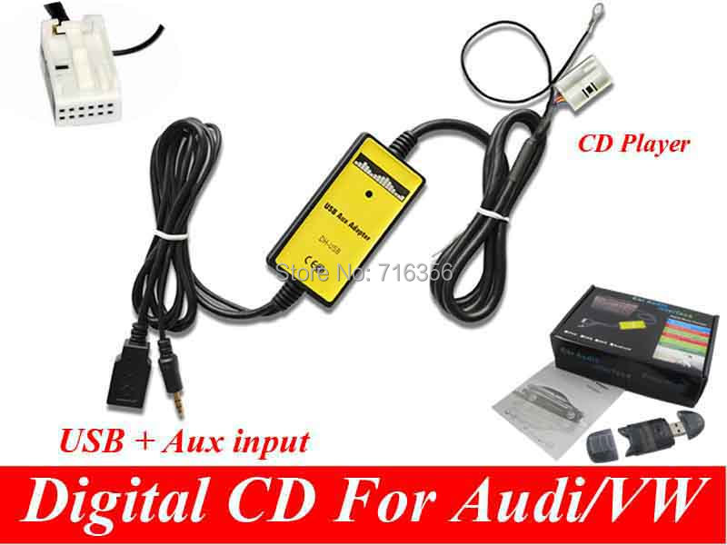 3.5  AUX MP3  usb     CD  -  VW Audi Skoda Quadlock  12PIN