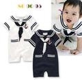 New summer baby boy romper infants sailor style boys short sleeve jumpsuit newborn clothes