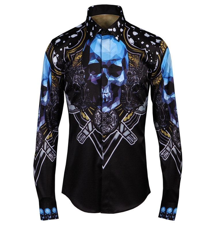Online Buy Wholesale skull dress shirt from China skull dress shirt