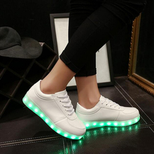 New 2016 Fashion Women Shoes Led For Adults Schoenen men Casual Chaussures Lumineuse Light Up Shoes Femme Luminous Gold Silver(China (Mainland))