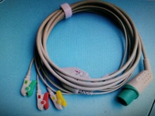 Free Shipping Compatible for 11PIN Nihon Kohden Defibrillator ECG Cable 3 leads Clip type.AHA Medical  Monitor Wire and Cables