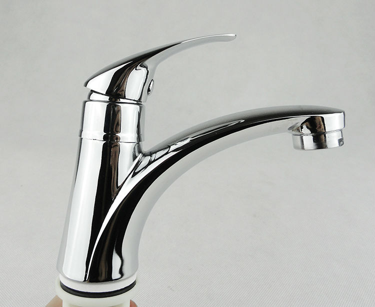 Bathroom Basin Faucet Chrome Plated Single colde Water Tap Ceramic Cartridge Free Shipping