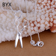 Silver plated fashion design samll scissors shape pendants necklace for women&men fashion jewelry gifts cheap wholesale YXNE0819