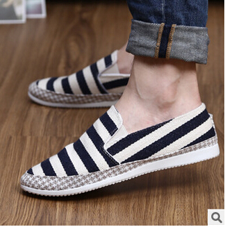 New style men s canvas shoes stripe rubber injection shoes shoes fashion shoes wear anti slip