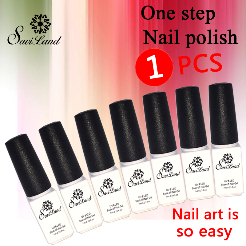 Saviland One step gel nail polish UV gel no base coat and top coat soak off DIY in Nail Art so easy 3 in 1 nail gel polish