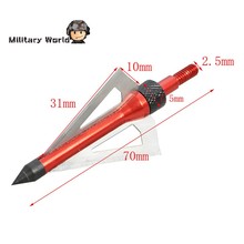 6pcs pack Hunting Steel Archery Arrowhead Broadhead 100 Grain 3 Fixed Blades 2 Cutting Arrow For