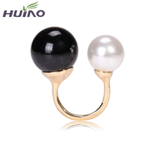 Newest Summer Wedding Pearl Gold Ring For Women Trendy Big Pearl Rings Womens Free Shipping