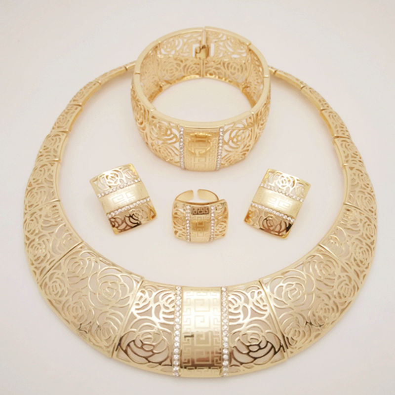 wholesale 2016 new pattern jewelry sets high quality 18K jewelry sets for women dubai african ...