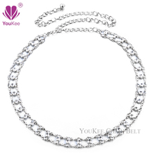 Luxury Double Cubic Zirconia Chain Belt Wedding Dress Metal Belt Cinturones Belts For Women Accessories (BL-284) YouKee Belt