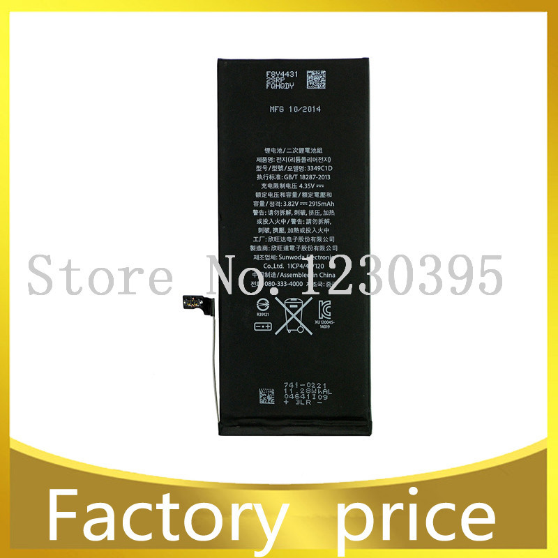 2915mah  battery for iphone 6 plus battery Original build-in Li-ion Polymer battery repair parts free shipping
