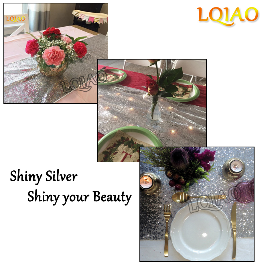 Silver Sequin Table Runner-001