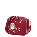 Cute Cartoon PU Bag Women Sweet Style Embroidery Splicing Mini Bag Fashion Casual Simple Ladies Lovely