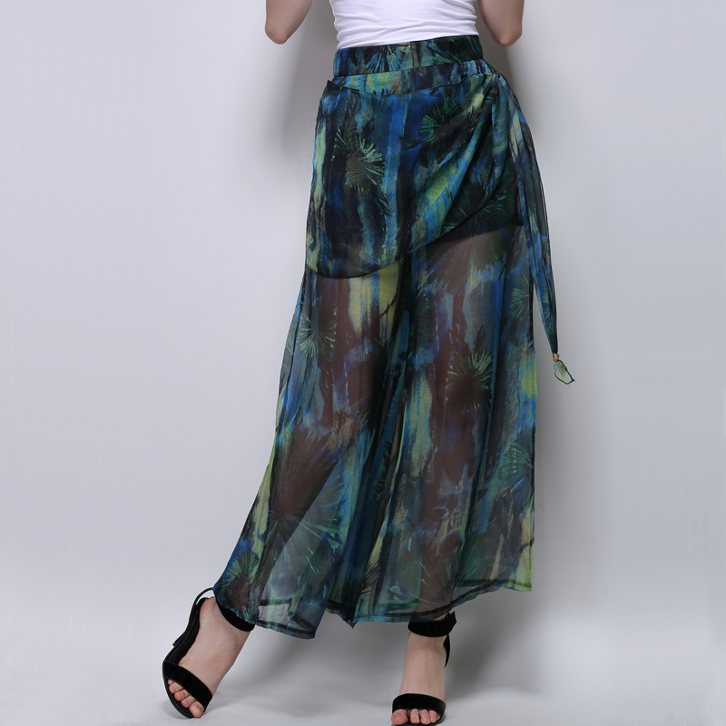 chiffon flare pants