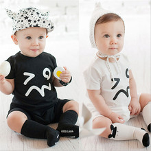 Summer 2016 Infant Newborn Short Sleeve Romper Baby boy clothes, Bebes Simple Cotton Cartoon Onesie jumpsuit Baby costume