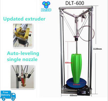 High precision 2004 LCD Auto- leveling single nozzle DLT-600 delta 3d printer kit large print size printer 280mm*600mm