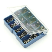 A25+New 10 Mixed Different Sizes Metal Strong Sharp Box of Fishing Hooks 70Pcs free shipping